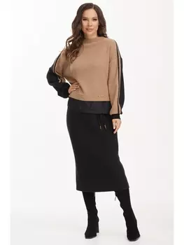 Юбочные костюмы 2496 коричневый+черный