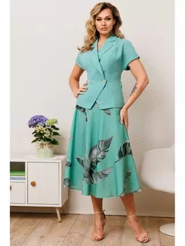 Юбочные костюмы 2641-1 бирюза