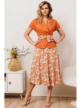 Юбочные костюмы 2641 оранжевый