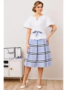 Юбочные костюмы 2688 голубой_белый