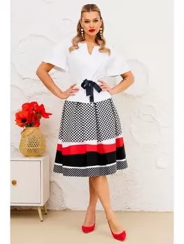 Юбочные костюмы 2688 красный_белый