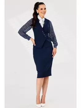 Юбочные костюмы 2766 синий_принт