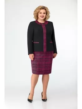 Юбочные костюмы 278 черный+фуксия