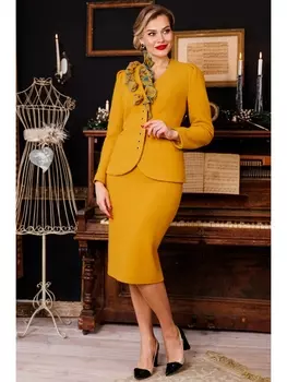 Юбочные костюмы 2825 горчица