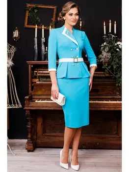 Юбочные костюмы 2827 голубой
