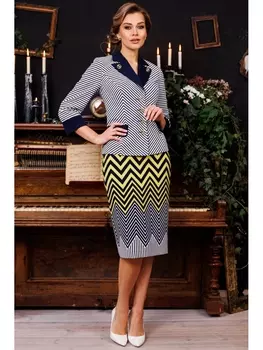 Юбочные костюмы 2845 полоска_желтый