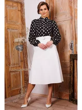Юбочные костюмы 2846 черный_молочный