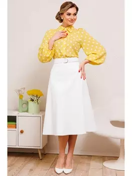 Юбочные костюмы 2846 желтый_молочный