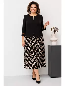 Юбочные костюмы 2-2551 чёрный/цепи