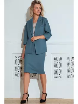 Юбочные костюмы 32197 т.голубой