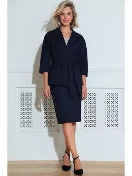Юбочные костюмы 32197 т.синий