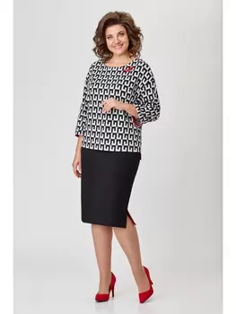 Юбочные костюмы 5611 черно-белый