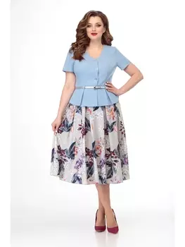 Юбочные костюмы 690 голубой жакет