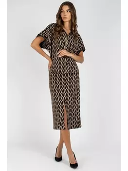 Юбочные костюмы 805 кэмел с черным