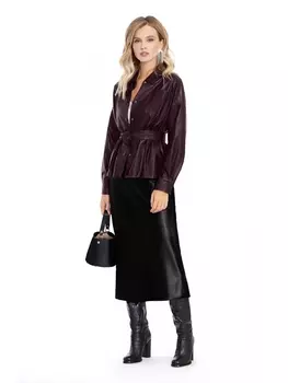 Юбочные костюмы 885 баклажан+черный