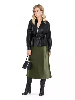 Юбочные костюмы 885 черный+ хаки