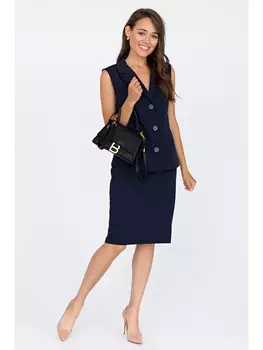 Юбочные костюмы Костюм юбка с жилетом "Деловой ритм" (синий) К1595-8