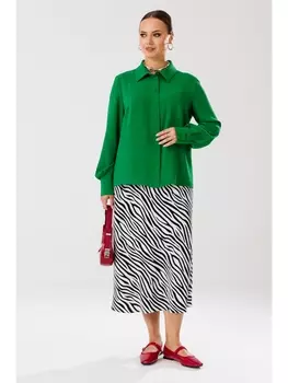 Юбочные костюмы М-201 зеленый, зебра