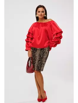 Юбочные костюмы М-214 красный, леопард