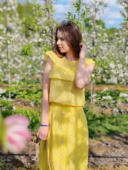 Юбочные костюмы М-2407 желтый