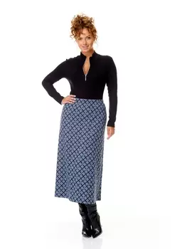 Юбочные костюмы M-7567 черный, «голубой ромб»