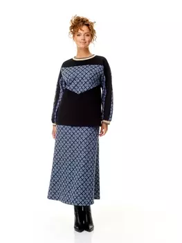 Юбочные костюмы M-7568 черный, «голубой ромб»