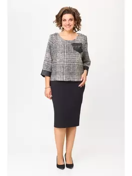 Юбочные костюмы М-949Б черный с бежевым