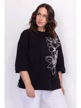 Кофты, джемперы Черный свитшот с вышивкой арт.3214