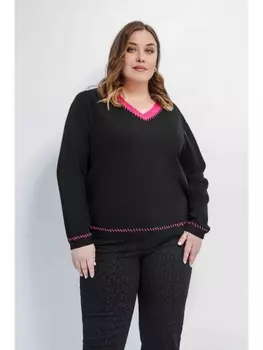 Кофты, джемперы Джемпер черный с V-образным вырезом арт. 3822