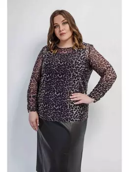 Кофты, джемперы Лонгслив-сетка с леопардовым принтом арт.3958