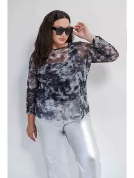 Кофты, джемперы Лонгслив темно-серый с абстрактным принтом арт.3958