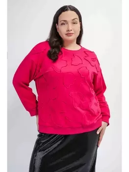 Кофты, джемперы Свитшот с объемным декором фуксия арт.3895