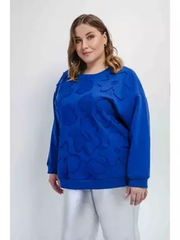 Кофты, джемперы Свитшот синий с объемным декором арт.3895