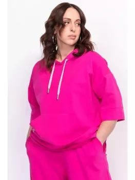 Кофты, джемперы Трикотажный свитшот с капюшоном, фуксия арт.3243