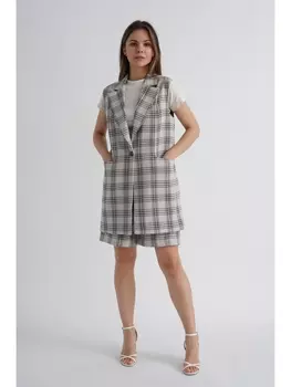 Костюмы с шортами 1157 Бежевая клетка