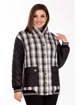 Куртки 1428 черный в клетку