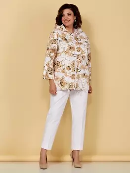 Куртки 2248 бело-кофейный