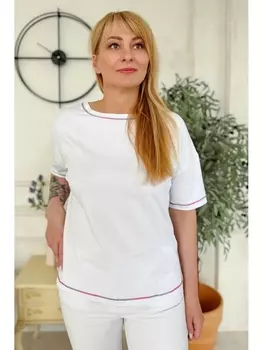 Майки, футболки 2220 розовый_белый