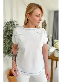 Майки, футболки 2221 голубой_белый