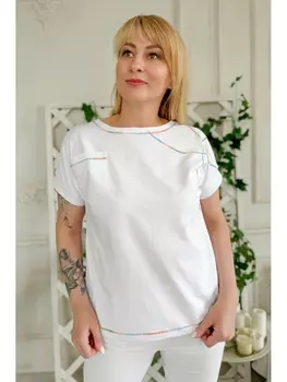 Майки, футболки 2221 оранжевый_белый