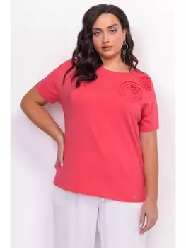 Майки, футболки Алая футболка с объемным декором 3212