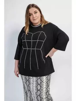 Майки, футболки Футболка черная со стразами арт.3877