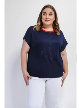 Майки, футболки Футболка с круглым вырезом со стразами арт.3739