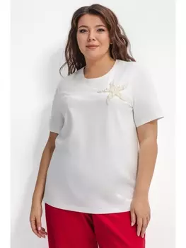 Майки, футболки Футболка с жемчужным декором *PREMIUM, молочная арт.3606