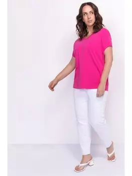 Майки, футболки Футболка со стразами в тон, фуксия арт.3307