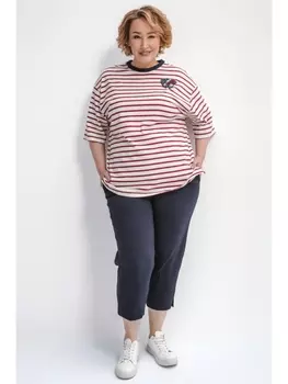 Майки, футболки Футболка удлиненная в красную полоску арт.3683