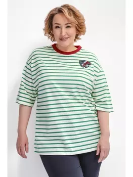 Майки, футболки Футболка удлиненная в зеленую полоску арт.3683