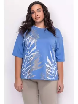 Майки, футболки Хлопковый свитшот с принтом цвета незабудка 3294