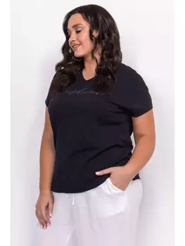 Майки, футболки Темно-синий свитшот со стразами в тон 3307