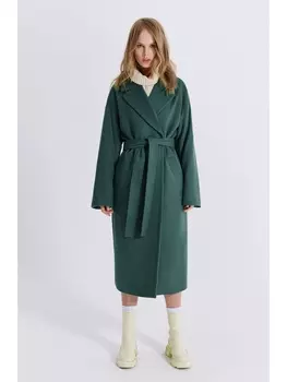 Пальто 1411 серо-бирюзовый